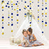 46 Ft Navy Blue and Gold Circle Dots Garland Royal Blue Hanging Paper Polka Dot Streamer for Birthday Wedding Bridal Baby Shower Graduations Nauti...