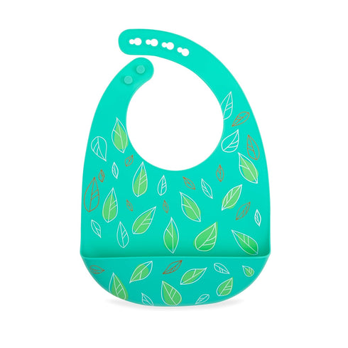 Nuby 2 Pack Adjustable Easy Clean Soft Silicone Bibs with Scoop, Leaves & Sloth...
