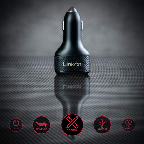 LinkOn 84W USB C Car Charger with 60W PD3.0 and 18W QC3.0 Ports Compatible with MacBook Dell XPS Google Chromebook Acer ASUS Xiaomi Huawei FCP SCP...