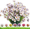 Artificial Outdoor Flowers,8 Bundles UV Resistant Fake Flowers,Artificial Violet Flowers Plastic Faux Flowers Greenery Plants for Outdoor Garden P...