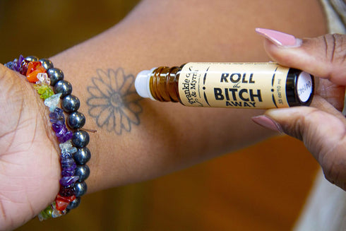 Frankie & Myrrh Roll The Bitch Away | PMS, Mood, Relaxation, Aromatherapy Roll On | Lavender, Bergamot, Clary Sage, Geranium, Frankincense Essenti...