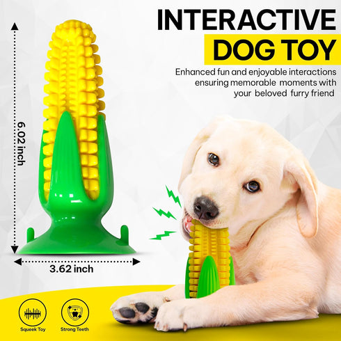 Dog Chew Toys for Aggressive Chewers – Puppy Chew Toys for Teething, Grind Teeth, Removes Calculus, Squeaky and Interactive Corn Dog Toys for Smal...