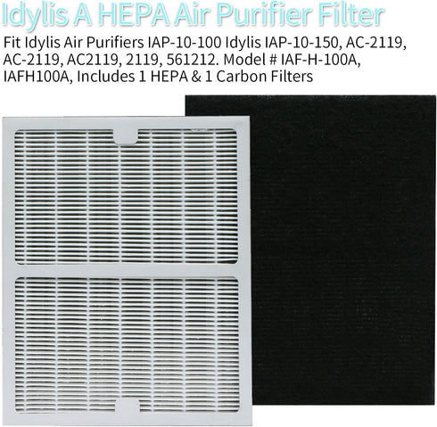 1 Pack Compatible Idylis "A " Filter,Fit Idylis AC-2119, IAPC-10-140, IAP-10-100, IAP-10-150 Model # IAF-H-100A...