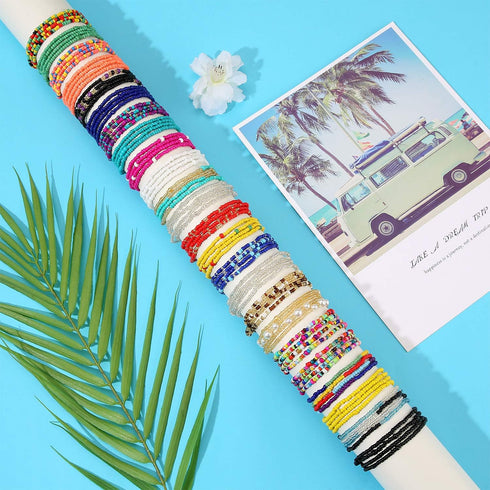 TOBENY SHIWE 24PCS Waist Bead Chains for Women Colorful Summer Body Chains Belly Beads Bikini Jewelry Chains Bead Waist Chains Set...