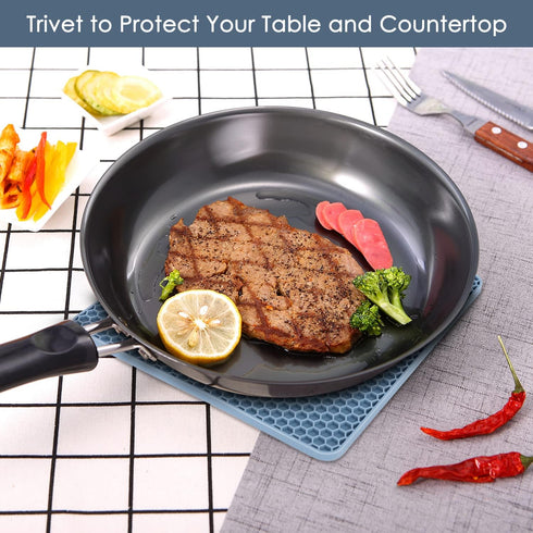 Trivets for Hot Dishes, 4 Pack Silicone Hot Pads Pot Holders for Kitchen, Non-Slip Heat Resistant Silicone Mat for Countertops, Spoon Rest, Multip...