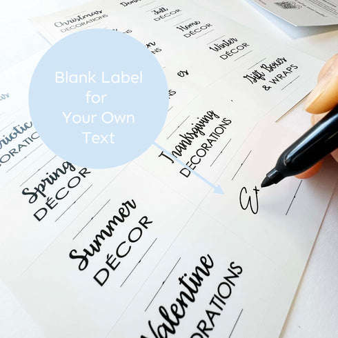 Waterproof Storage Stickers for Organizing Bins and Containers, Preprinted Home, Garage, Basement Organization Labels (20 Pack)...