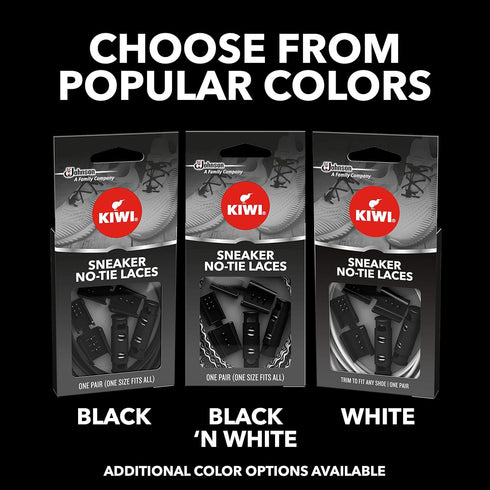 KIWI Sneaker No-Tie Shoe Laces, Black, One Size Fits All, 1 Pair...