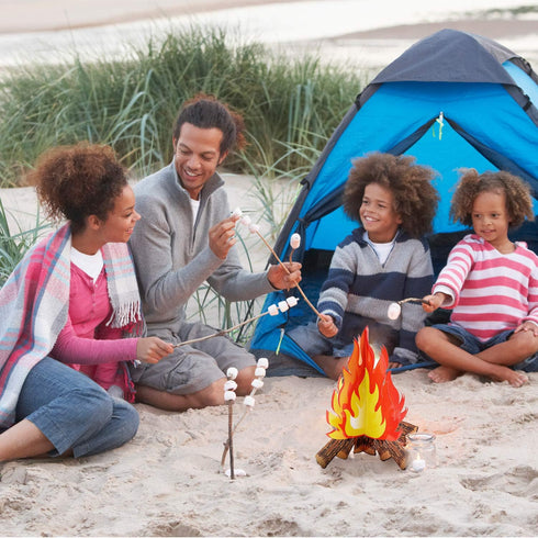 2 Set Fake Fire 12 Inch Tall Artificial Fire Fake Flame Paper 3D Decorative Cardboard Campfire Centerpiece Flame Torch for Campfire Party Decorati...