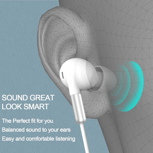 DUKABEL USB in-ear Headphones, USB PC Earbuds for PC/PS4/PS5, White Gaming Earphone Headset with Microphone for Live Conference, Video Calls, Broa...