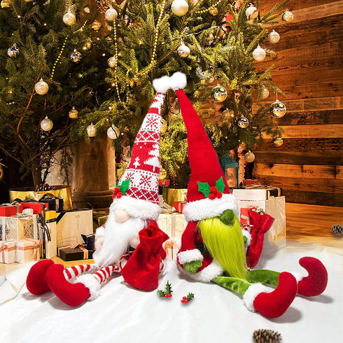 2PCS Christmas Gnomes Decorations for Home Holiday Party Gifts Elf Santa Gnome Ornaments Tiered Tray Decor...