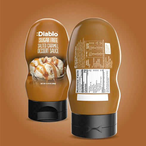 Diablo Salted Caramel Dessert Sauce | Sugar Free | Gluten Free | Diabetic Friendly | Hamper Available - Perfect for Gifting | 360g 12.70oz...