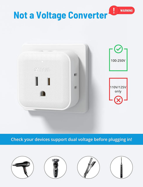 TROND South Africa Power Adapter 2 Pack - US to South Africa Travel Plug Adapter with 4 Outlets 2 USB (1 USB C), Type M Power Converter Adaptor fo...
