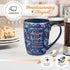 Christian Art Gifts Blue Bible Verse Mug – Floral Faith Mug for Women & Men, Ceramic Coffee Mug w/Gold Trim & Psalm 20:4 Calligraphy – “The Desire...