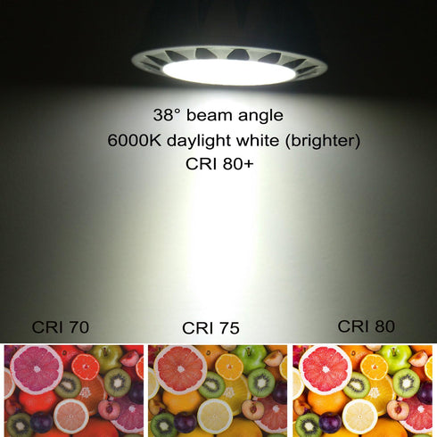 ALIDE MR16 Led Bulbs GU5.3 7W 6000K Daylight Cool Bright White,50W-75W Halogen Equivalent,12V MR16 Bulb Spotlight for Kitchen Home Track Ceil Rece...