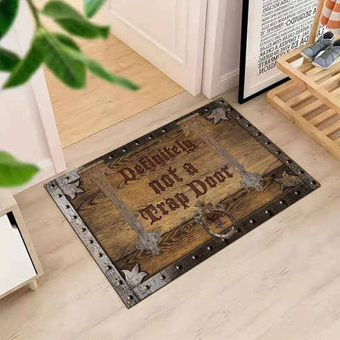 Definitely Not A Trap Door Door Mat Funny Entrance Welcome Outdoor Indoor Mats Home Decor Housewarming Gift 17 x 29 Inches...
