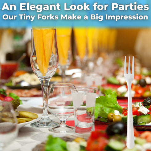 Super Durable, Elegant Mini Cocktail Forks 12 Pcs. Stainless Steel Tasting or Sampling Fork Set for Hors D'Oeuvres, Appetizers, Mussels, Crab. Sma...