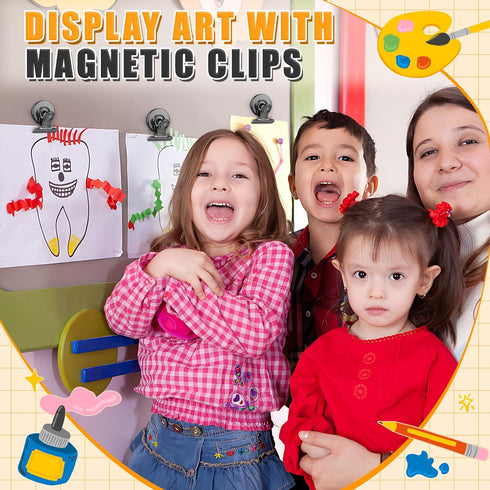 12pack Fridge Magnets Refrigerator Magnets Magnetic Clips Heavy Duty Detailed List Display Paper Fasteners on Home& Office& Teaching (Black, 12)...