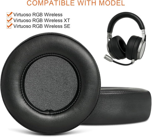 GVOEARS Ear Pads for Corsair Virtuoso RGB Wireless SE XT Gaming Headset, Upgraded Replacement Earpad Cushions with Durable Leather, Thick Foam......