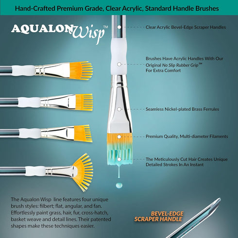 Royal & Langnickel Aqualon Wisp Fan Artist Brush Set, 5-Piece...