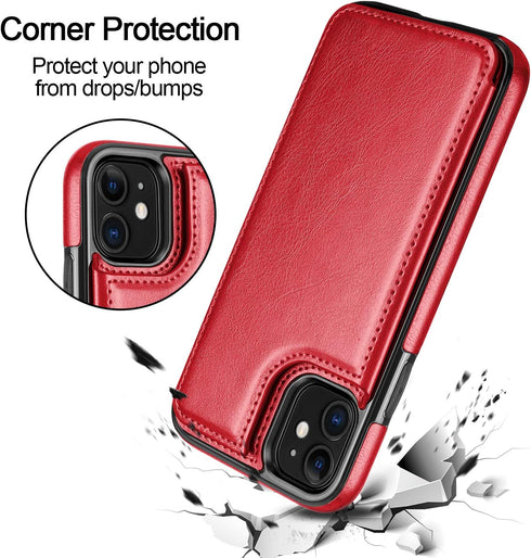HianDier Wallet Case for iPhone 11 6.1-inch Slim Protective Case with Credit Card Slot Holder Flip Folio Soft PU Leather Magnetic Closure Cover fo...