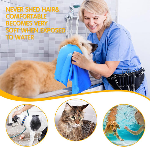 Tatuo 3 Pieces Pet Absorbent Towel Dog Bath Towel 25.2 x 16.34 Inch Dog Quick Drying Towel Pet Shower Towel Cat Grooming Towel Machine Washable Su...