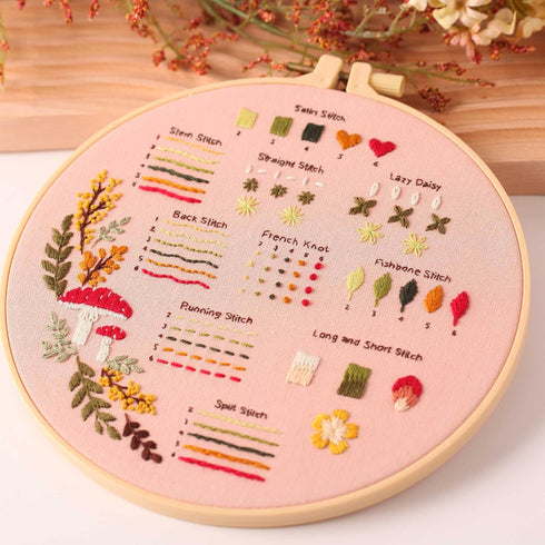 Harimau 4P Beginner Embroidery Kit,Natural Landscape Pattern,Cross Stitch Kits, Including Stamped Embroidery Cloth with 2 Embroidery Hoops, Multic...