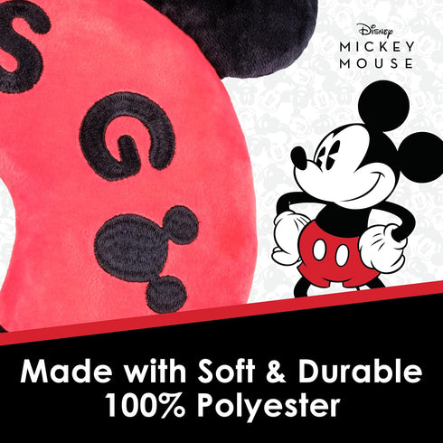Disney Mickey Mouse Travel Pillow 'Let's Go' Portable Neck Pillow, Black and Red...