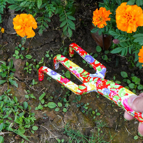 GARTOL Garden Tool Set - 3 Piece Thickly Cast Aluminum Gardening Tools Kit with Floral Paint, Heavy Duty Hand Garden Tools with Box Include Trowel...