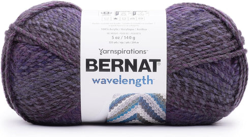 Bernat Wavelength Tanzanite Yarn - 3 Pack of 5oz/140g - Acrylic - #5 Bulky - 223 Yards - Knitting & Crochet......