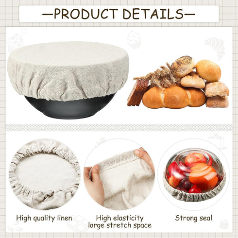 5 Pcs Reusable Bowl Covers 5 Sizes Large Cloth Fabric Bowl Covers Stretch Elastic Food Storage Container Reusable Lids for Bread Proofing Fruit Sa...