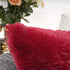 YOUR SMILE Pack of 2, Christmas Decorative New Luxury Series Merino Style Faux Fur Throw Pillow Case Cushion Cover 18" x 18"(Burgundy Red)...