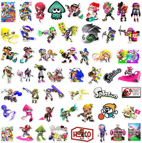 Splatoon Game Stickers for Kids and Teen, Cool Cartoon Game Splatoon Stickers for Water Bottle, Skateboard, Phone, Laptop, Bicycle, Travel Case, C...