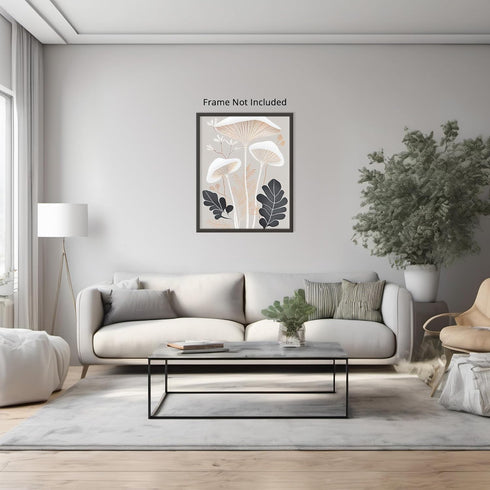 Posterizer 1 pcs-mushrooms and flowers- delicate aesthetic decor-Landscape & Nature Art-Abstract & Modern Art-Chic Home Decor- UNFRAMED Wall Art...