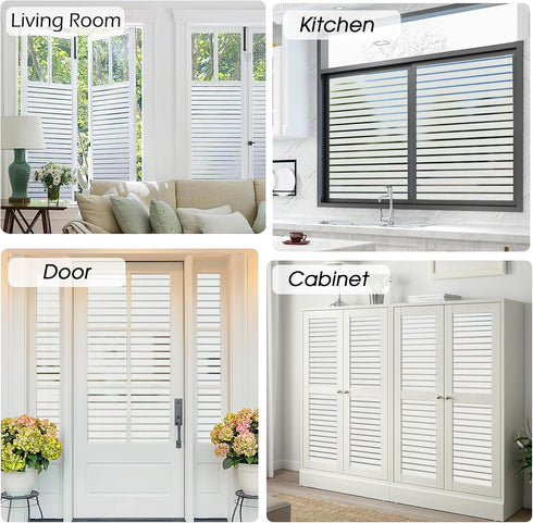 Viseeko Window Privacy Film: Frosted Glass Window Film Window Cling Privacy Film Door Window Covering Day and Night Privacy Window Film Heat Block...