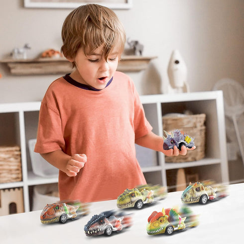 Dinosaur Toys for Ages 2-4, Pack of 6 | Pull Back Dinosaur Cars for Kids | 4 Inch Pull Back Cars for Boys Age 4-7 | Dinosaur Car Toys | Pull Back ...