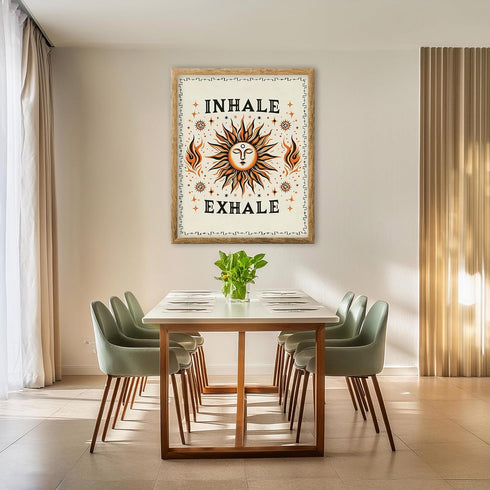 Posterizer 1 pcs-Inhale Exhale Boho Yoga Typographic Print-Quotes and Poems-Gift For Buddhism Meditation philosophy Fans- unframed wall art...