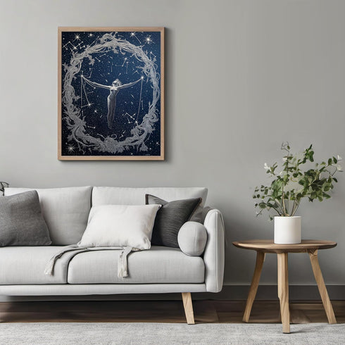 Posterizer 1 pcs-woman in the stars and constellations -2-Astrology & Zodiac Art-Fantasy & Fiction Art-Gifts for Women-Decor for Home & Office- un...