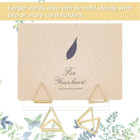 OLYCRAFT 36pcs Mini Place Card Holders Cute Table Card Holders Triangle Shape Wedding Table Number Holders Golden Photo Holder Pictures Stand Clip...