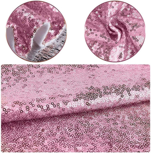 Pink Christmas Tree Skirt, 48 inch Large Sequin Xmas Tree Ornaments, Double Layers Glitter Tree Mat Fall Thanksgiving Day Christmas Decorations fo...