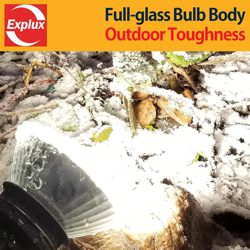 Explux Outdoor-tough Full Glass LED PAR38 Flood Amber Light Bulbs, 120W Equivalent, Weatherproof & Anti-Ageing, Dimmable, Amber Color Spotlight, 2...