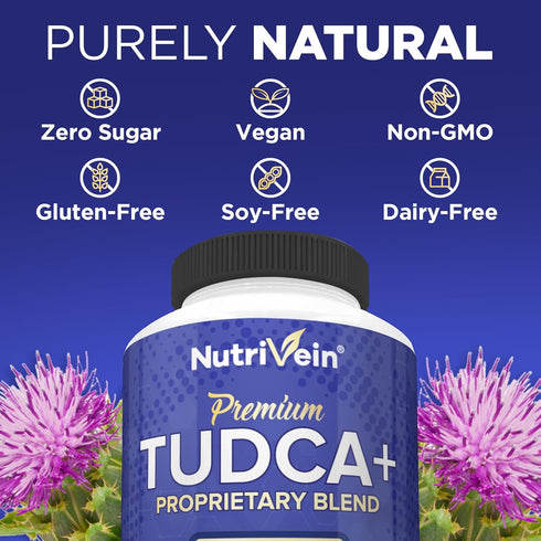 Nutrivein TUDCA+ Liver Support Supplement 1000mg - Liver Detox and Cleanse for Liver Health - 30 Day Supply (60 Capsules, Two Daily)...