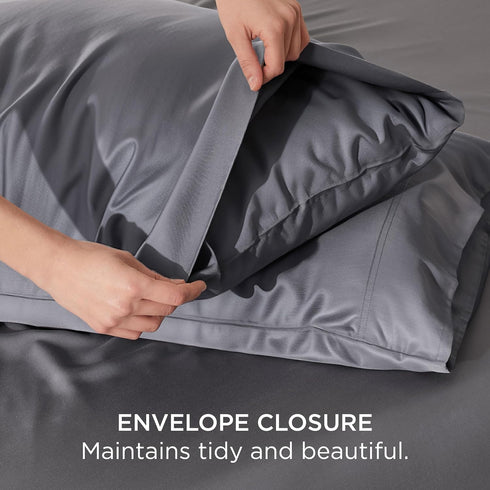 Bedsure Cooling Pillow Cases Queen Size Set of 2, Rayon Derived from Bamboo Cooling Pillowcases for Hot Sleepers, Cool Pillow Covers with Envelope...