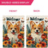 Welcome Cute Happy Corgi Amidst Flowers with Butterflies Illustrative Style Spring Summer Garden Flag Vertical Double Sided Garden Flag Seasonal R...