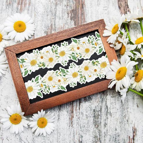 69Ft Spring Daisy Bulletin Board Border White Floral Flower Self-Adhesive Border Trim for School Classroom Chalkboard Office Party Decoration...