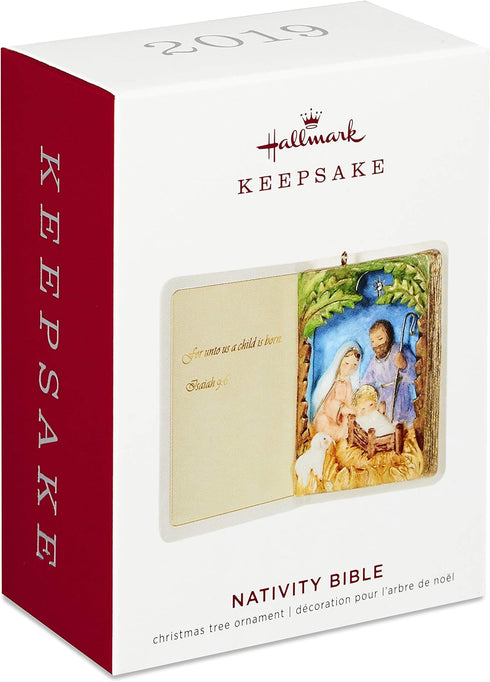 Hallmark Keepsake Christmas 2019 Year Dated Nativity Bible Religious Ornament...