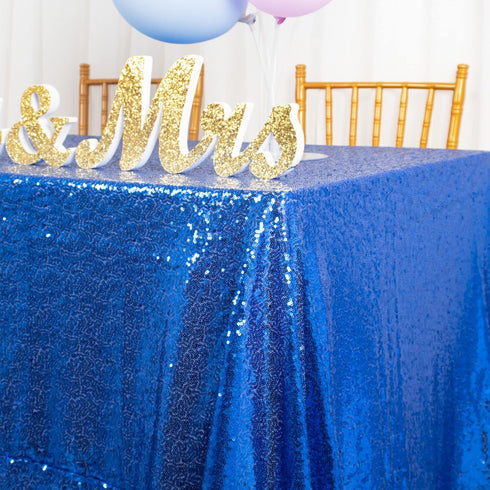 ShinyBeauty Sparkling Royal Blue Sequin Tablecloth 54x54 Inch - Glitter Dining Table Cover for Birthday Wedding Party Decor, Elegant Luxury Table ...