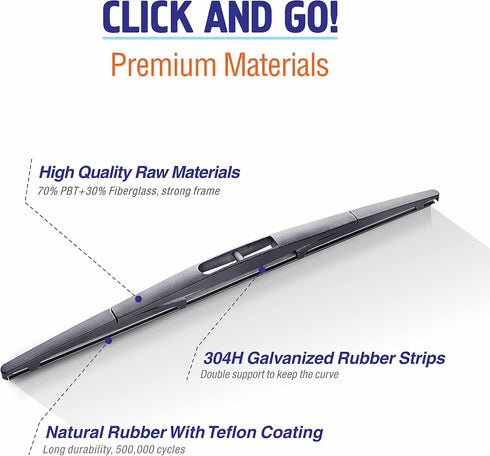 14 inch (14-B) Rear Wiper Blades Replacement for Honda CR-V 2011-2007 Fit 2020-2007 Pilot 2020-2016 Subaru Forester 2018-2006 Outback 19-05 +More ...