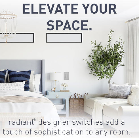 Legrand Radiant TM873GRY 15 Amp Rocker Wall Switch, 3-Way Decorator Light Switches, Gray (Without Wall Plate, 1)......