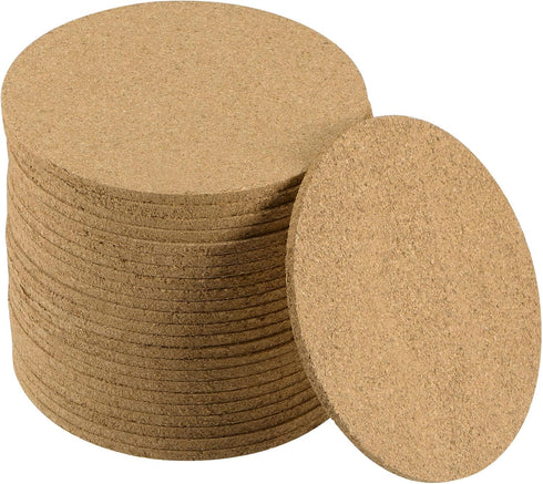 uxcell Cork Coasters Wooden Trivet Drinks Mats, Round 4.7 Inch Diameter, 0.16 Inch Thick for Home Bar Kitchen Restaurant Lab, Yellow, Pack of 24...