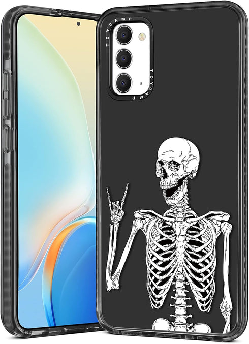 Toycamp for Note 20 Case, Cute Funny Skull Skeleton Design for Women Girls Boys Teens for Galaxy Note 20 Cases, Cute Cartoon Punk Skull Print Cove...